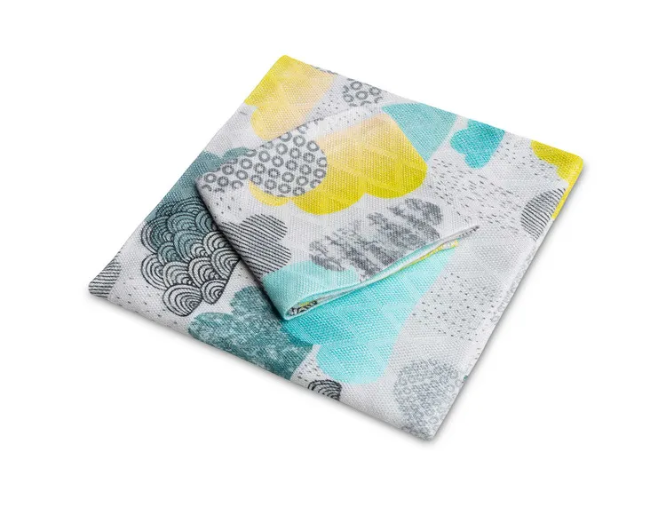 Set pelena od bambusa 30x35cm i 75x75cm tirkizno - žuti - cover