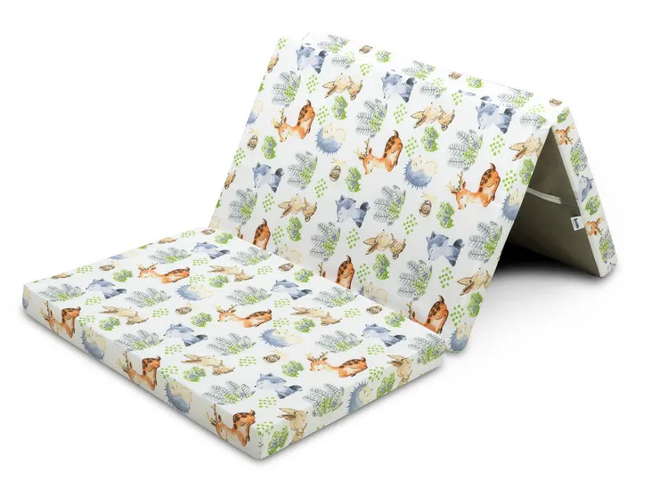Sklopivi madrac s pamučnom navlakom 120x60cm šuma - cover