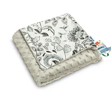 Sensillo lagana Minky deka 75x100cm crno-bijelo cvijeće - cover