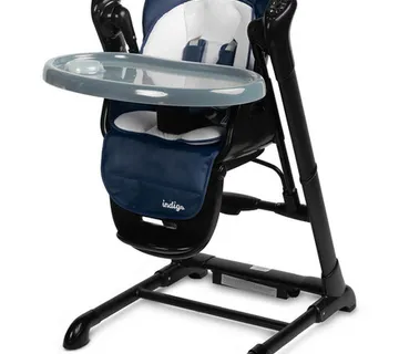 Indigo Black hranljiva stolica + ljuljačka plava - cover