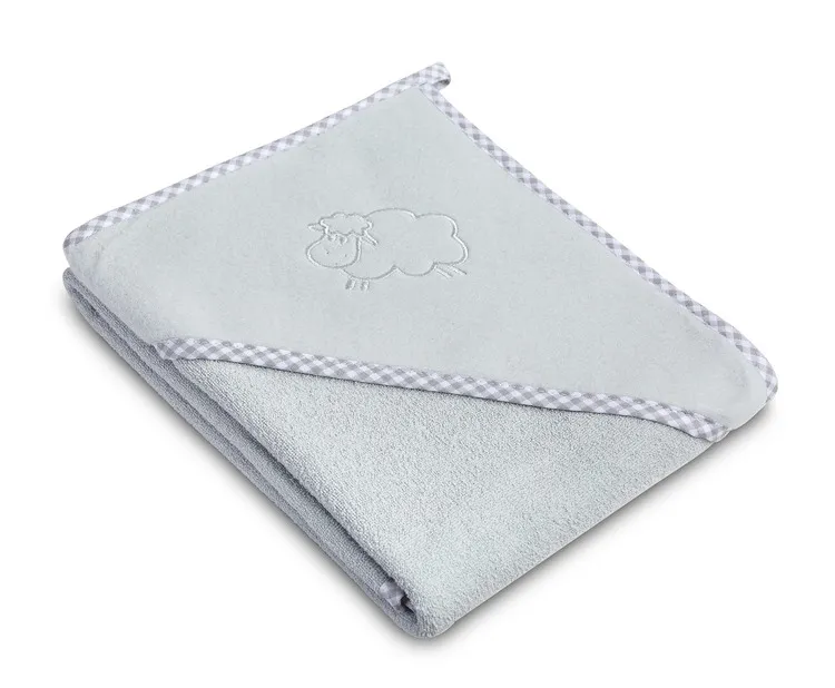 Sensillo dječji ručnik s kapuljačom 80x80cm ovčica sivi - cover