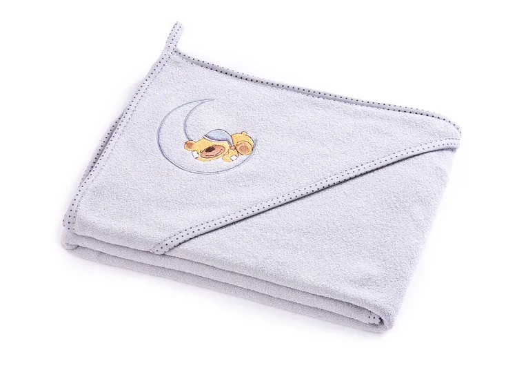 Sensillo dječji ručnik s kapuljačom 100X100cm medo sivi - cover
