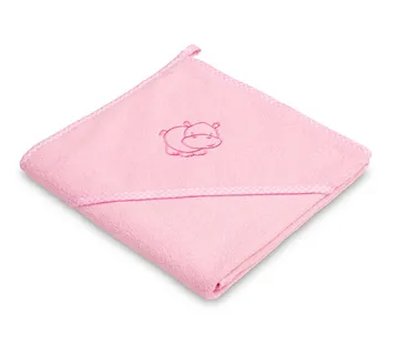 Sensillo dječji ručnik s kapuljačom 80X80cm nilski konj rozi - cover