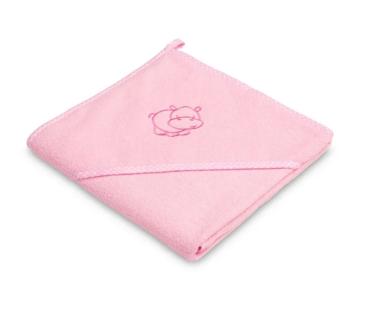 Sensillo dječji ručnik s kapuljačom 80X80cm nilski konj rozi - cover