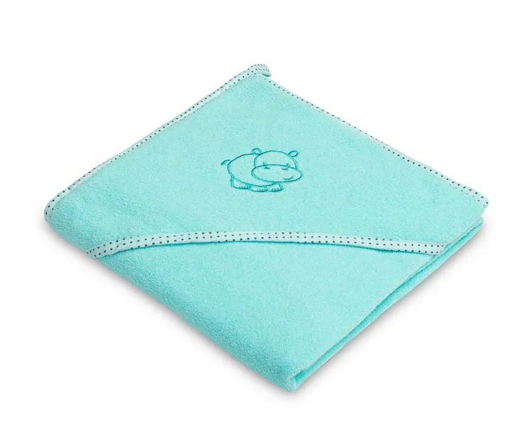 Sensillo dječji ručnik s kapuljačom 80X80cm nilski konj tirkizni - cover