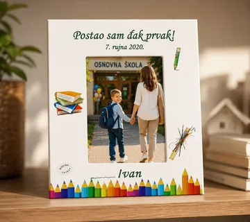 Poklon za prvašića – personalizirani okvir Moj prvi dan škole - Virje