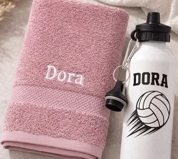 Komplet za trening – rozi ručnik i boca za vodu - cover