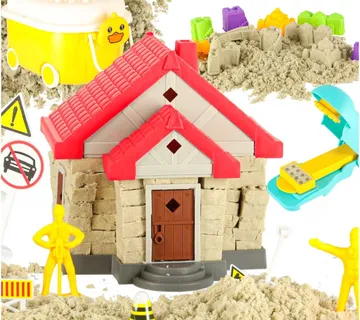 Kinetički pijesak s kalupima za kuću 750g - cover