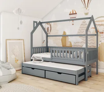 Drveni dječji krevet kućica Monkey – dodatni ležaj – 200×80 - cover