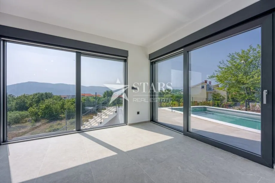 Krk, Brzac-dvojna vila s bazenom, krovnom terasom i pogledom na more - cover