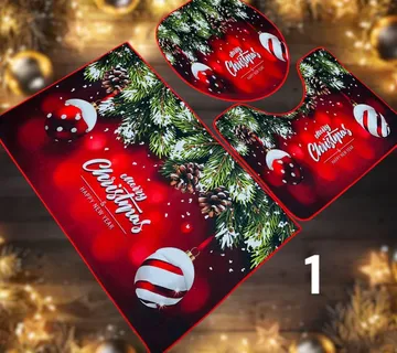 Božićni kupaonski set od 3 tepiha ( 12 modela ) - cover