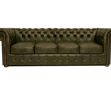 Chesterfield Garnitura Class Leather | 4-sjedišta | Moss Green - cover