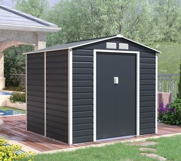 Vrtna metalna kućica 3,67 m² - 2,0 m x 1,8 m - ANTRACIT - cover