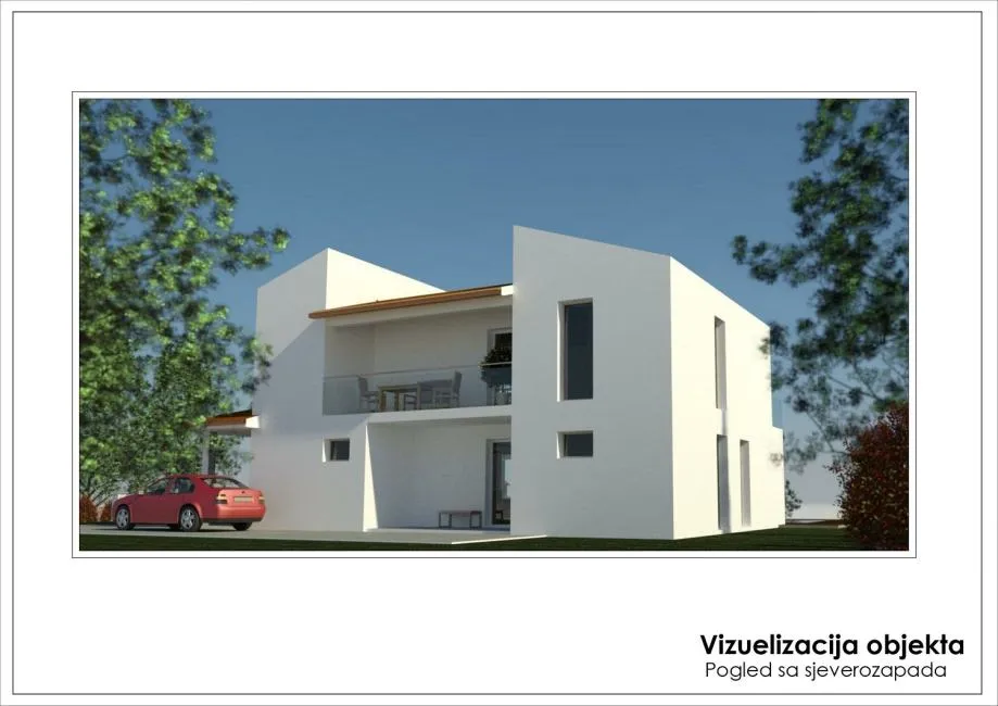 KAŠTELIR-GRAĐEVINSKO ZEMLJIŠTE POGLED MORE SA IDEJNIM PROJEKTOM - cover