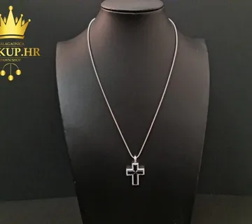 ZLATNI LANČIĆ S PRIVJESKOM I DIJAMANTOM 0.015CT 18,35G 18K / R1, RATE! - cover