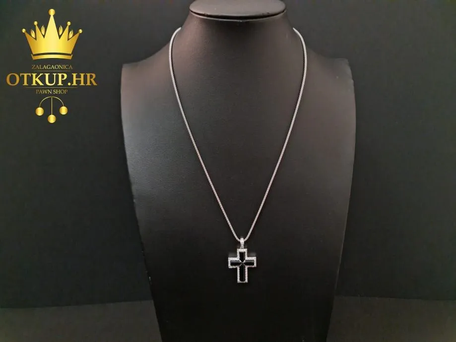 ZLATNI LANČIĆ S PRIVJESKOM I DIJAMANTOM 0.015CT 18,35G 18K / R1, RATE! - cover