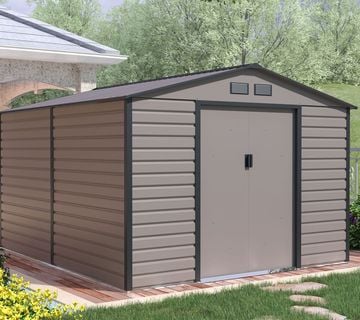 Vrtna metalna kućica 8,25 m² - 2,7 m x 3,1 m - SIVA - cover