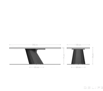 Blagovaonski stol Edge 240x100cm, Materijal: Bagrem - cover