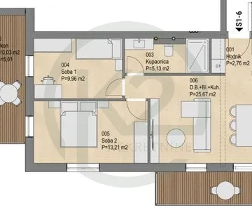 Podsused, 3-sobni S1-6, 69,01 m2, 2 balkona, GPM, NOVOGRADNJA! - cover