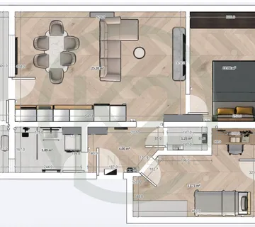 Stan: Naserov trg 68 m2, 2S+DB dva balkona - cover