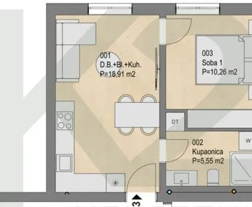 Podsused, 2-sobni S1-3, 34,29 m2, GPM, NOVOGRADNJA! - cover