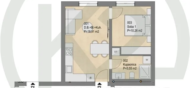 Podsused, 2-sobni S1-3, 34,29 m2, GPM, NOVOGRADNJA! - cover