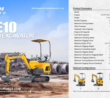 TOROS TE10 mini bager EU standard dizel motor - cover