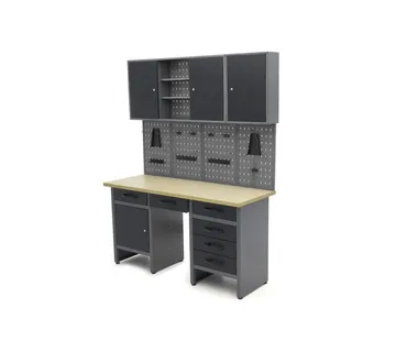 Radni stol s panelom i gornjim ladicama - cover