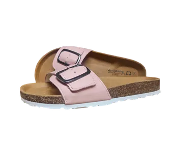 Anatomske kožne natikače sa širim remenom– pastelno ružičasta - cover