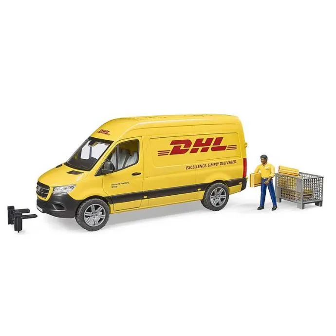 Bruder MB Sprinter DHL sa radnom opremom i figuricom - cover