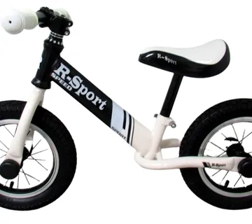 Bicikl za ravnotežu R8, BIJELI I CRNI kotači na napuhavanje, upravljač s kugličnim ležajem - cover