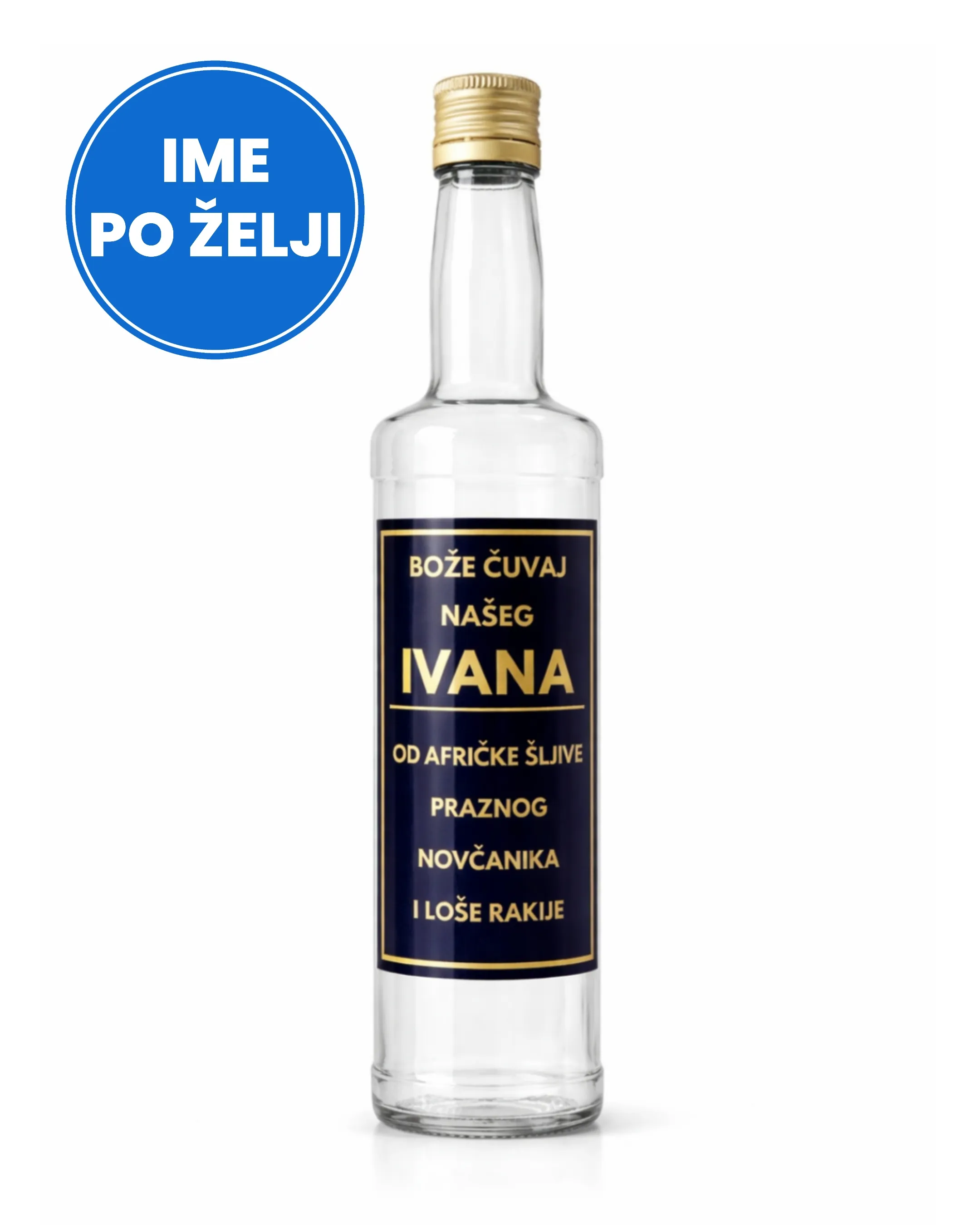 Personalizirana boca za rakiju s natpisom – Bože čuvaj našeg (ime) - cover
