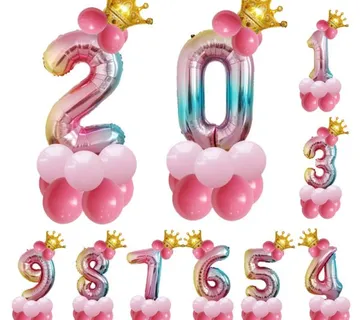 Folijski baloni brojevi sa krunom komplet 80cm - cover