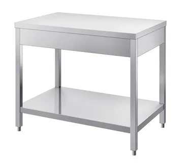Radni stol dubine 700mm s policom, bez zaštite za zid – INOX BIM TVR.x - Split