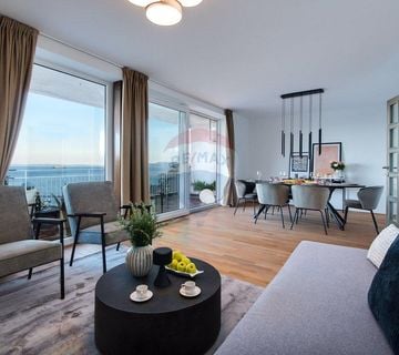 OPATIJA, VOLOSKO- prekrasan stan 121,35 m2, garaža, balkon, pogled na more - cover