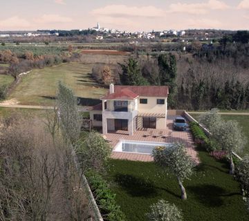 Istra, Višnjan, lijepa obiteljska kuća sa bazenom u izgradnji - cover