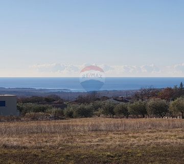 Istra, Kaštelir-zemljište s građevinskom dozvolom pogled na more - cover