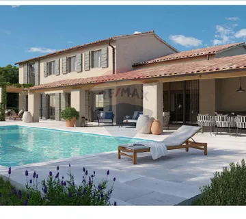 ISTRA, PAZIN - prekrasna villa u izgradnji sa bazenom na mirnom mjestu - cover