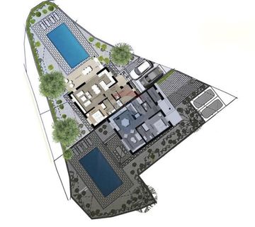 Otok Krk, okolica grada Krka - kuća u novogradnji s bazenom - cover
