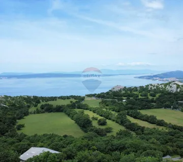 Novi Vinodolski,Jakov polje- građevinski teren sa projektom i predivnim pogledom - cover