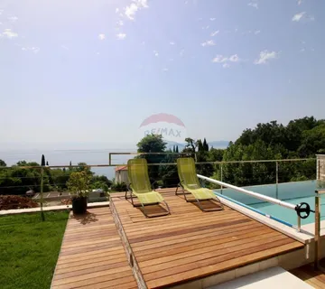 OPATIJA,LOVRAN- novogradnja, stan 2S+DB, vlastiti bazen i vrt, parking, pogled na more - cover