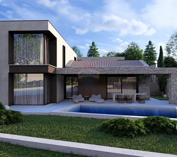 Istra, Karigador, atraktivna kuća s bazenom u izgradnji - cover