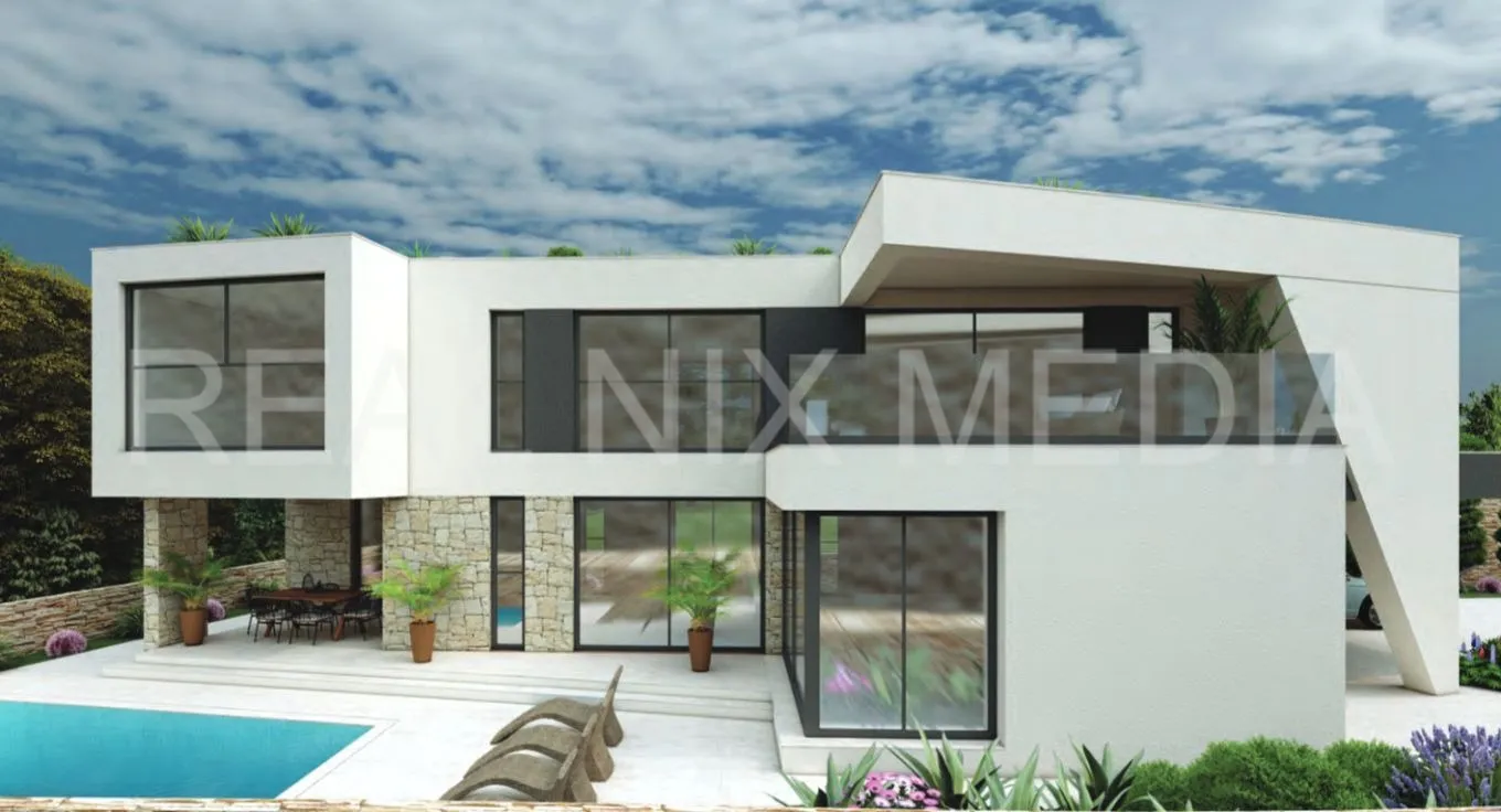 Zadar - zemljište s građ. dozvolom za vilu. Panoramski pogled na more - cover