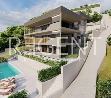 Omiš, Borak – Zemljište s projektom za izgradnju tri luksuzne vile 2460m2 - Borak, Omiš