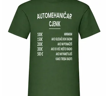 Majica – Automehaničar cjenik - cover