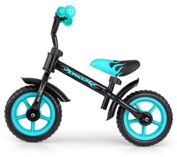 Milly Mally Dragon dječji bicikl bez pedala crno-tirkizni - cover