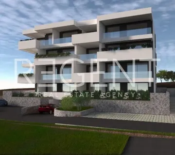 Trogir, Okrug Gornji – Dvosoban stan s pogledom na more 65 m2 novograd - cover