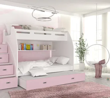 Krevet na kat 200*90 Zuzia – Stepenice i ladice u jednom - cover