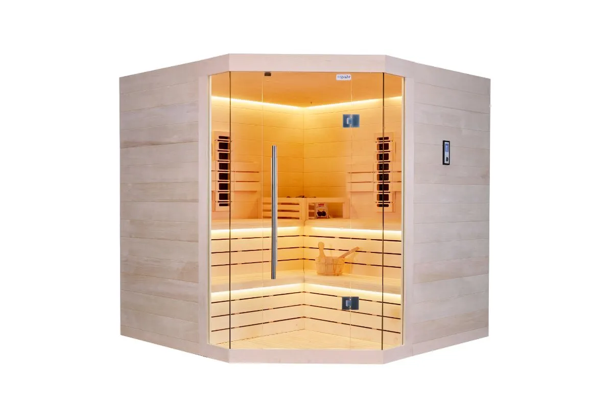 Kombinirana SAUNA kutna – 214 x 214 x 210 – ELITE – Aspen - cover