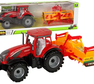 Crveni traktor s narančastim kultivatorom - Pribislavec